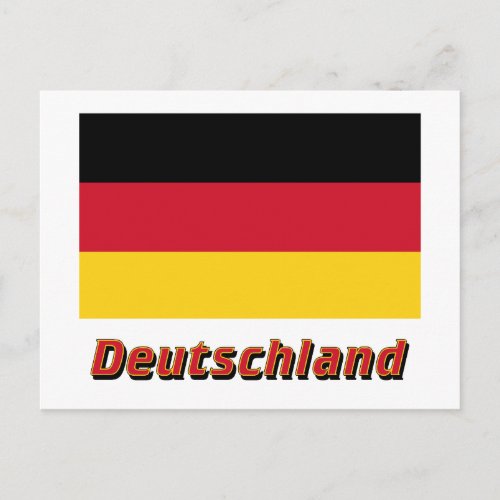 Deutschland Flagge mit Namen Postcard