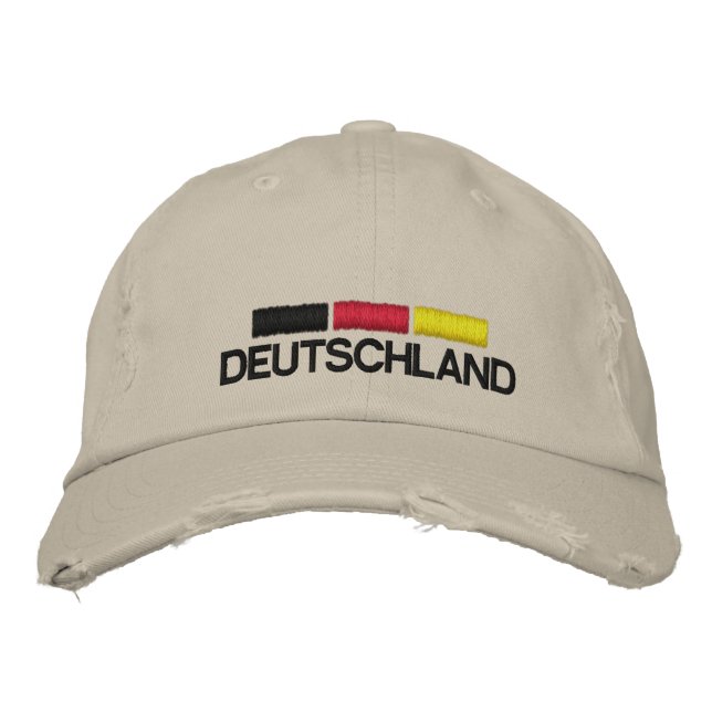 Deutschland Fussball Distressed Embroidered Cap (Front)