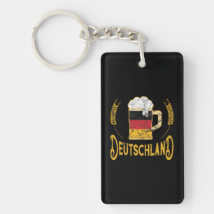 Deutschland German Flag Beer Lover Oktoberfest Keychain
