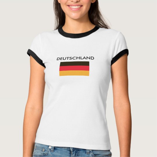DEUTSCHLAND German flag Black and white Ringer T-Shirt