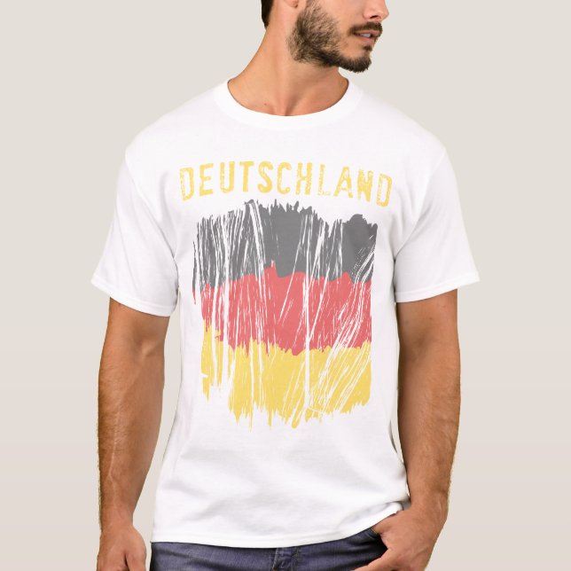 Deutschland German Flag Ladies Crew T-Shirt (Front)