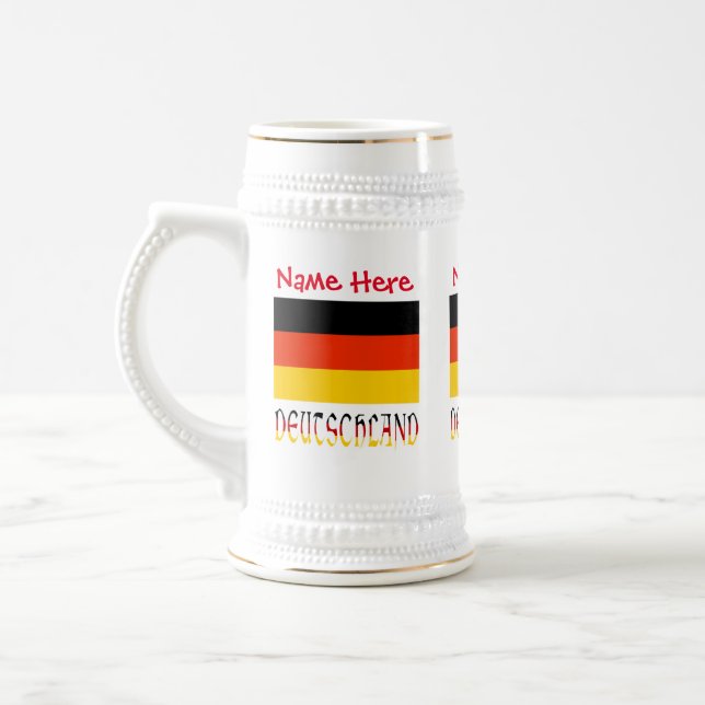 Deutschland German Flag Red Personalization  Beer Stein (Left)
