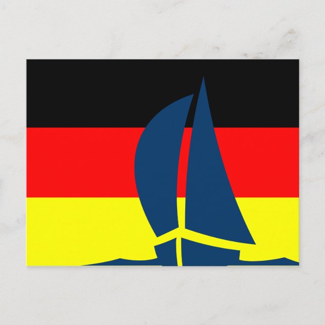 Deutschland German Flag Sailing Boat Nautical Postcard (Front)