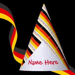 Deutschland German Flag Tiled Personalization Name Party Hat