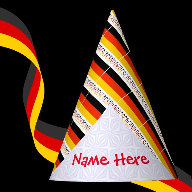 Deutschland German Flag Tiled Personalization Name Party Hat (Creator Uploaded)