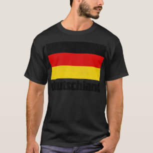 Deutschland Germany Faded Style Flag Design T-Shirt