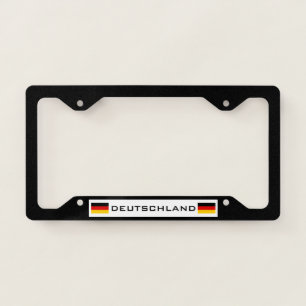 Deutschland Germany Flag black license plate frame