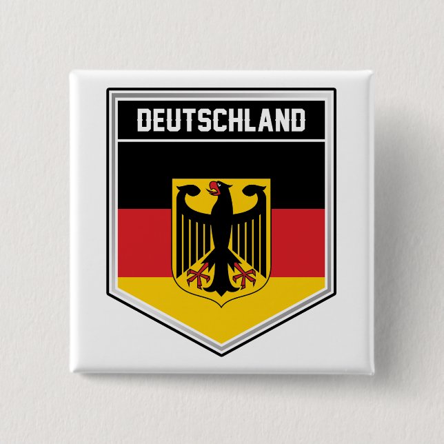 Deutschland/Germany Flag Shield Button (Front)