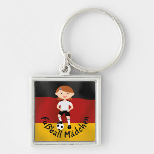 Deutschland Germany Fußball Mädchen 3 v2 Keychain