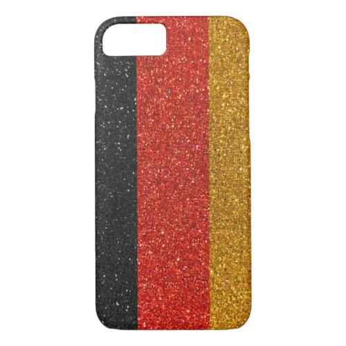 Deutschland Germany German Flag Black Gold Glitter iPhone 87 Case