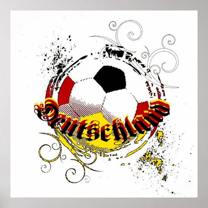 Deutschland grunge soccer ball logo poster