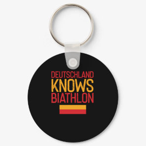 Deutschland Knows Biathlon Ski Rifle Shooting Gift Keychain