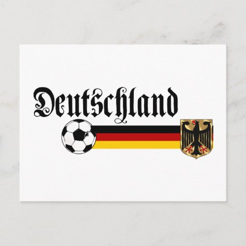 Deutschland large fussball logo postcard