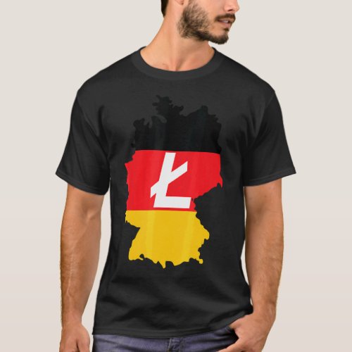 Deutschland Litecoin German Flag Cryptocurrency Li T_Shirt