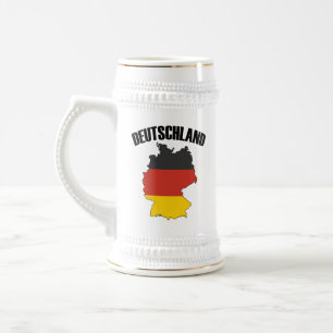 Deutschland Map - German Flag - Germany Travel Beer Stein