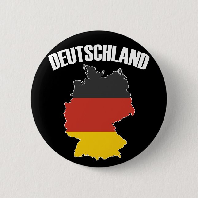 Deutschland Map - German Flag - Germany Travel Button (Front)