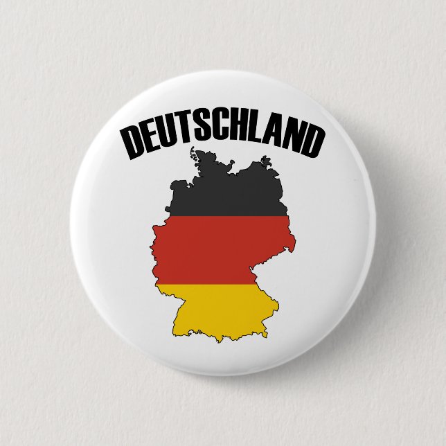 Deutschland Map - German Flag - Germany Travel Button (Front)