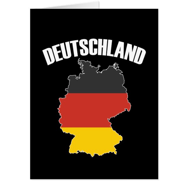 Deutschland Map - German Flag - Germany Travel Card (Front)