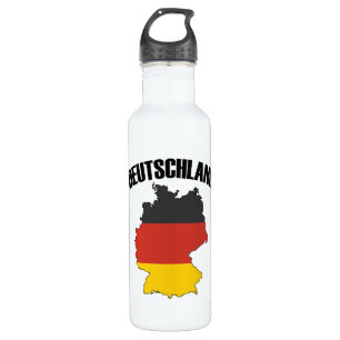 Deutschland Map - German Flag - Germany Travel Stainless Steel Water Bottle