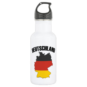 Deutschland Map - German Flag - Germany Travel Stainless Steel Water Bottle
