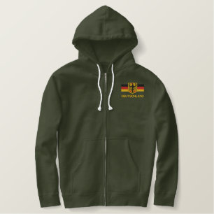 DEUTSCHLAND Mens Embroidered zip hoodie