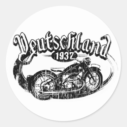 Deutschland Motowear Classic Round Sticker