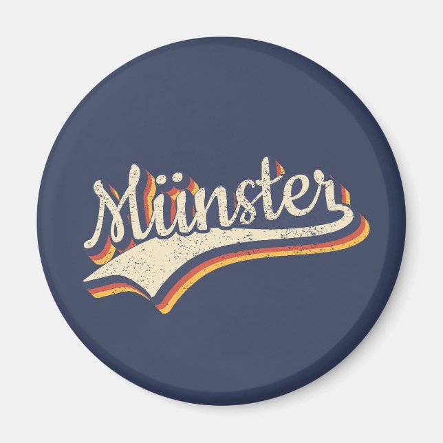 Deutschland Münster Vintage Retro Typografie  Magnet (Front)