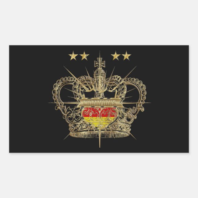Deutschland Vier Sterne Weltmeister Germany Soccer Rectangular Sticker (Front)