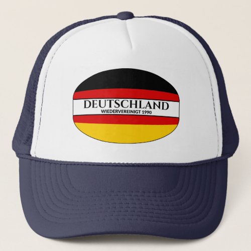 Deutschland Wiedervereinigt 1990 German Flag Trucker Hat