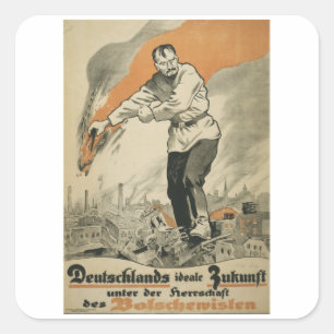 Deutschlands - Vintage Germany War Square Sticker