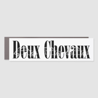 Deux Chevaux 2CV Minimalistic Silhoutte Typography Car Magnet