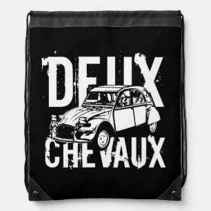 Deux Chevaux Drawstring Bag