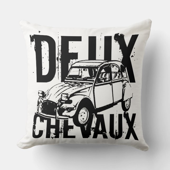 Deux Chevaux Throw Pillow (Front)