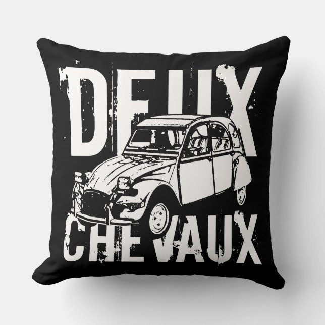 Deux Chevaux Throw Pillow (Front)