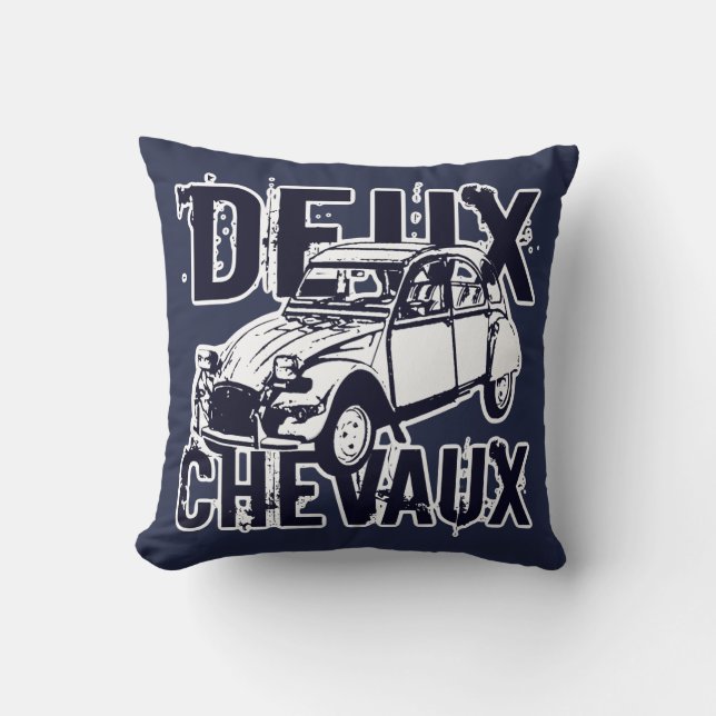 Deux Chevaux Throw Pillow (Front)