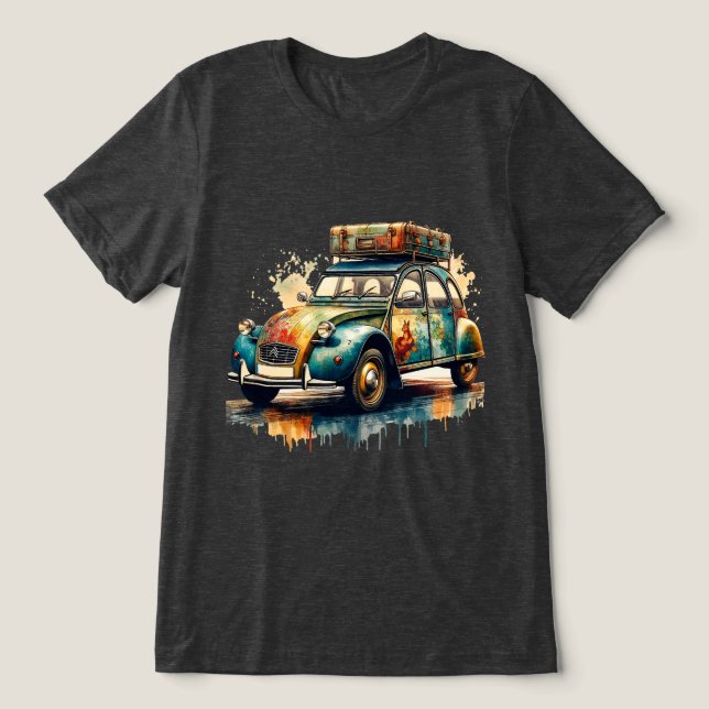 Deux Chevaux Tri-Blend Shirt (Design Front)