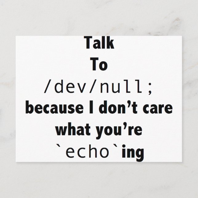 dev_null_black_transparent.png postcard (Front)
