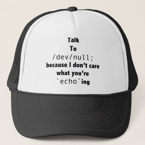 dev_null_black_transparentpng trucker hat