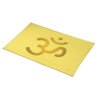 Devanagari Om - Canary Cloth Placemat
