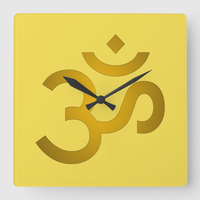 Devanagari om  - Canary Square Wall Clock (Front)
