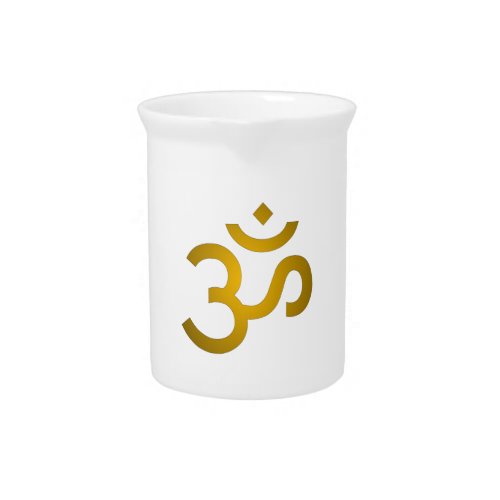 Devanagari om _ White Beverage Pitcher