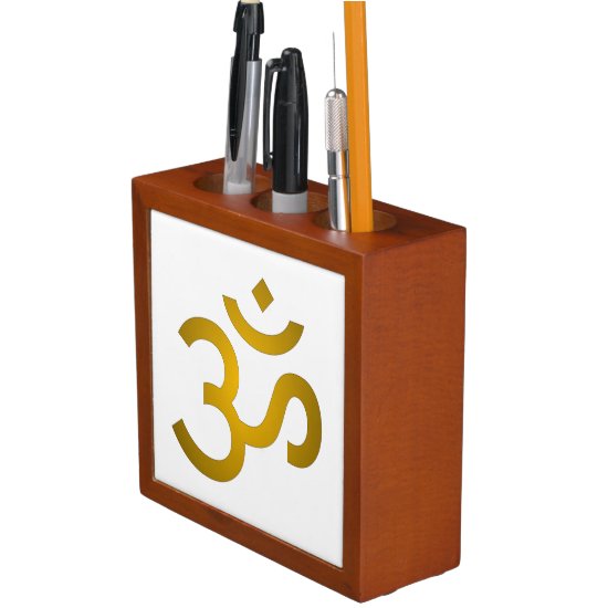 Devanagari om - White Desk Organizer