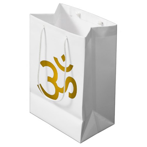 Devanagari om _ White Medium Gift Bag