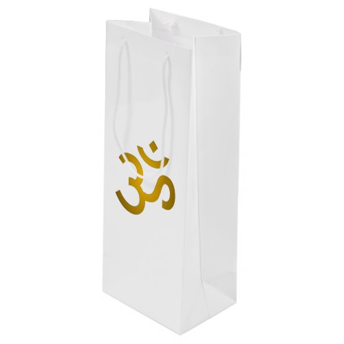 Devanagari om _ White Wine Gift Bag