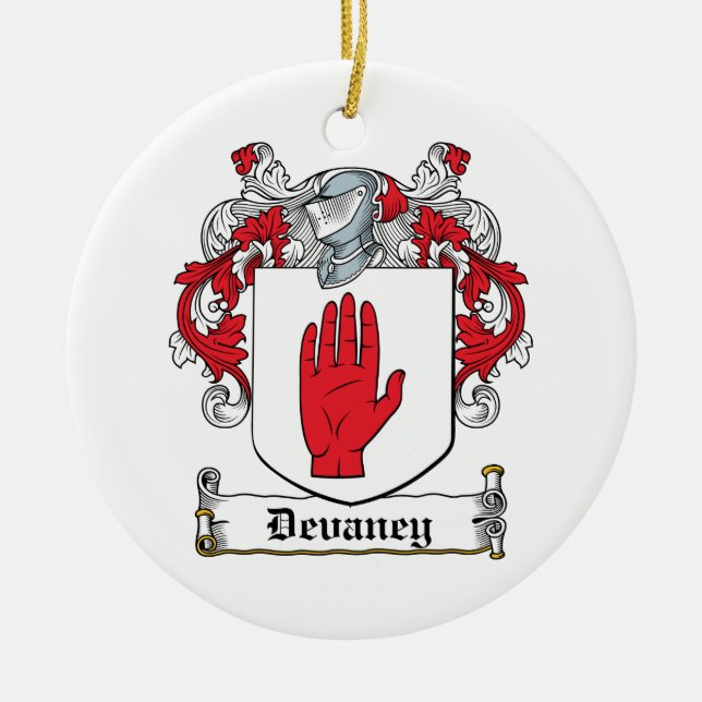 Devaney Family Crest Ceramic Ornament (Front)