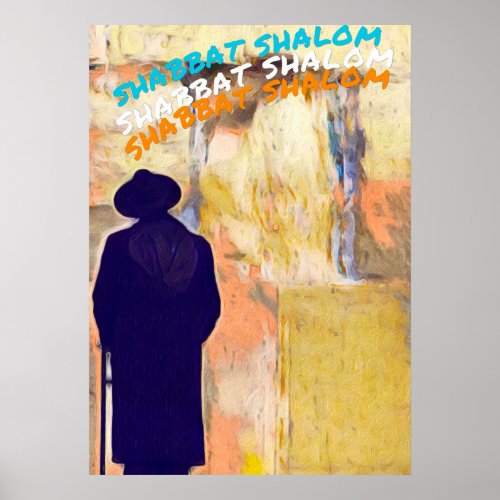 Devant le mur shabbat shalom  poster