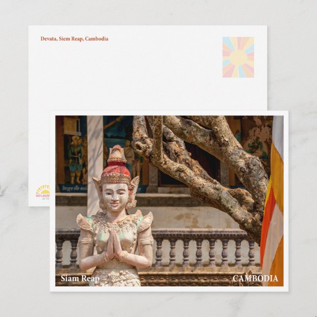 Devata statue Siem Reap Cambodia Postcard (Front/Back)