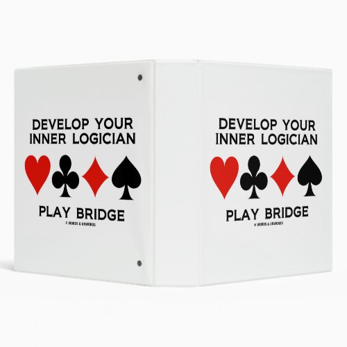 Develop Your Inner Logician Play Bridge Card Suits 3 Ring Binder