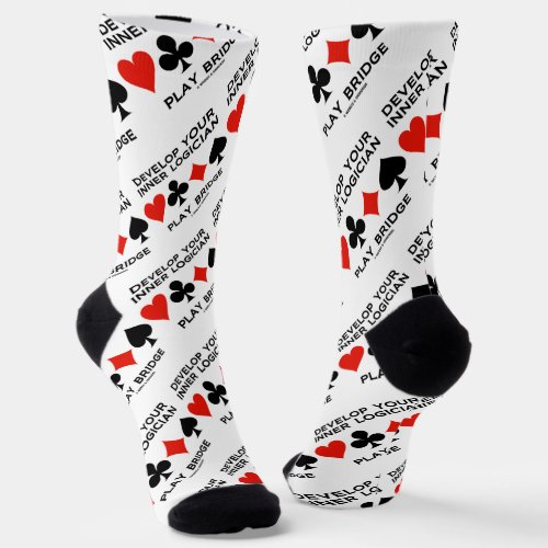 Develop Your Inner Logician Play Bridge Card Suits Socks