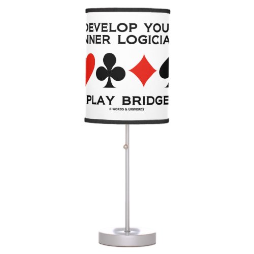 Develop Your Inner Logician Play Bridge Card Suits Table Lamp